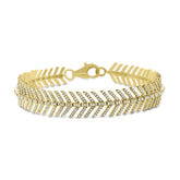 1.45ct 14k Yellow Gold Diamond Feather Bracelet
